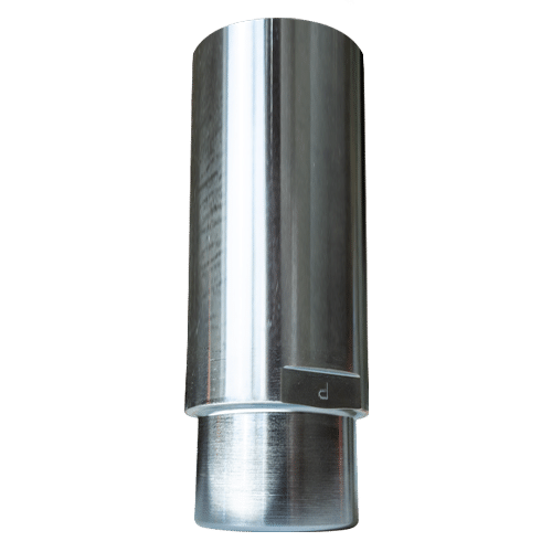 Polished aluminum cylinder sleeve adapter part for automotive lift hydraulic system
