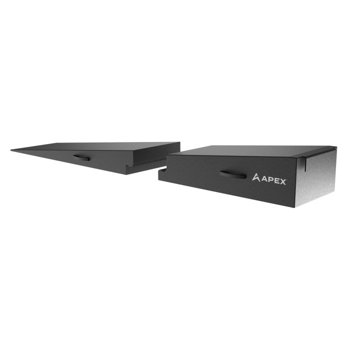 Apex brand low-profile vehicle drive-up ramps for automotive lifts, set of two, black steel
