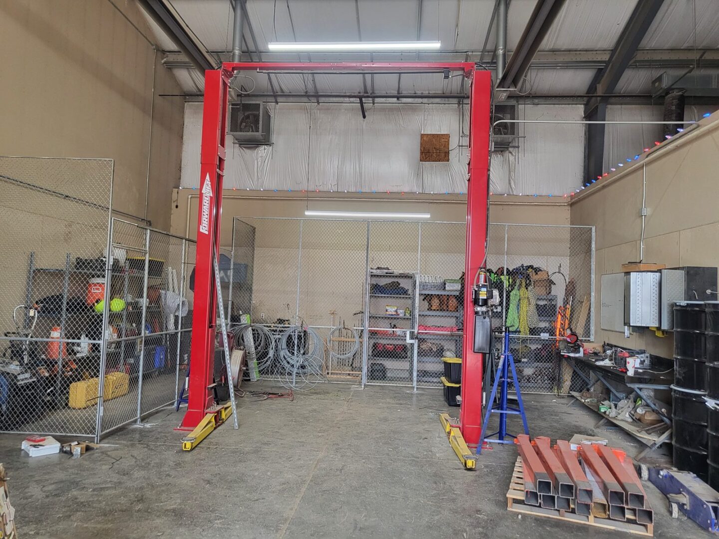 Car lift professionally installed by Auto Lift Services in Iowa